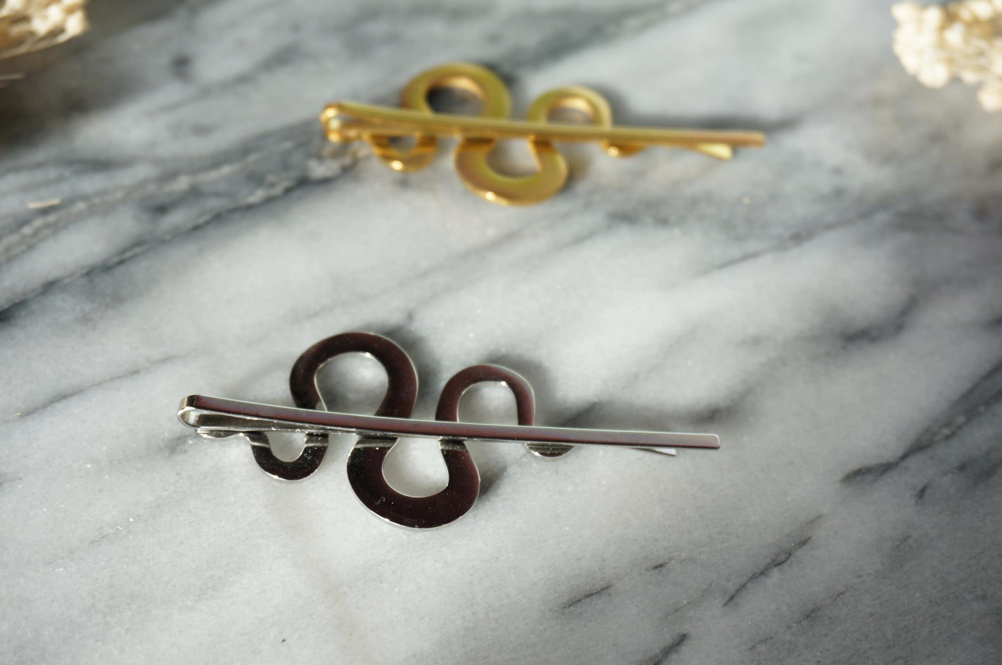 Gold / Silver Snake Barrette Hair pins / Grips