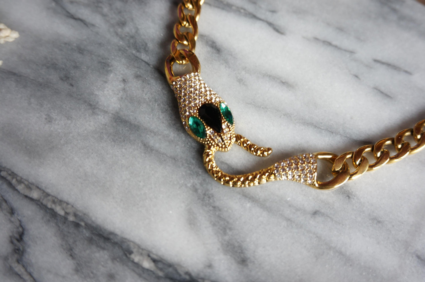 Euryale Gold Snake Necklace