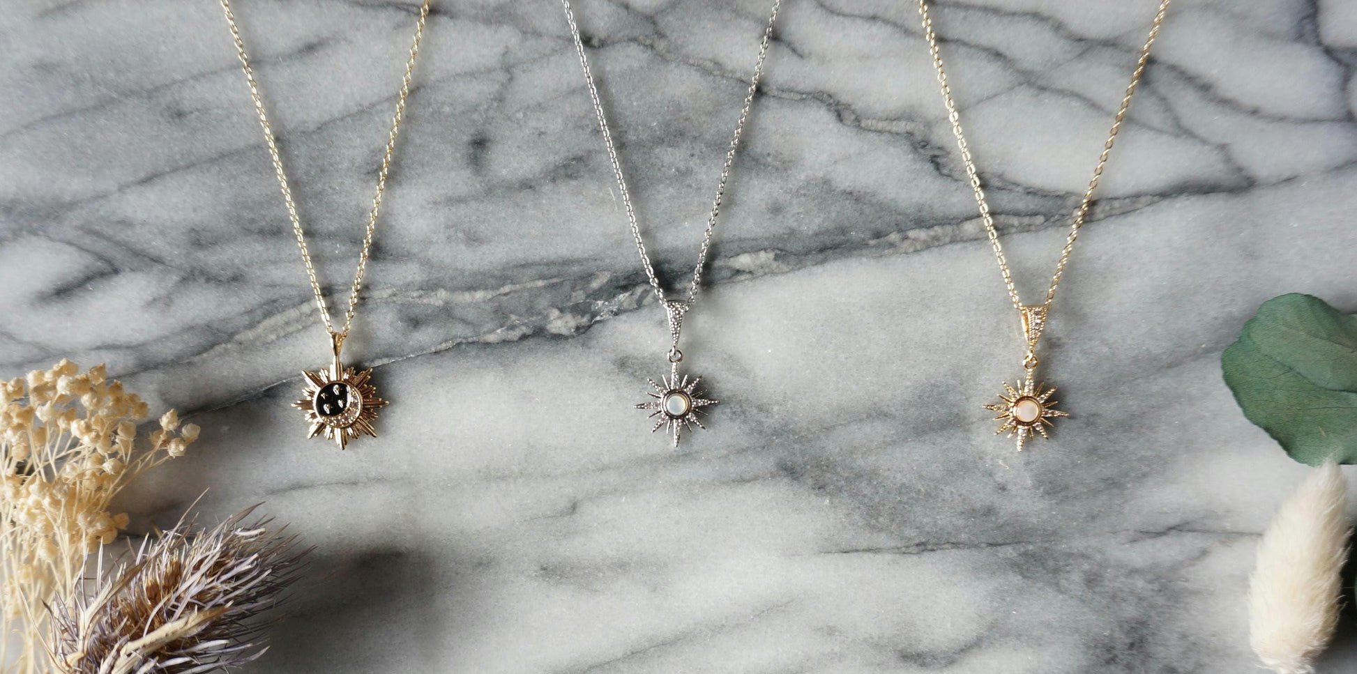 EOS Gold/Silver Sun/Moon Pendant Necklaces