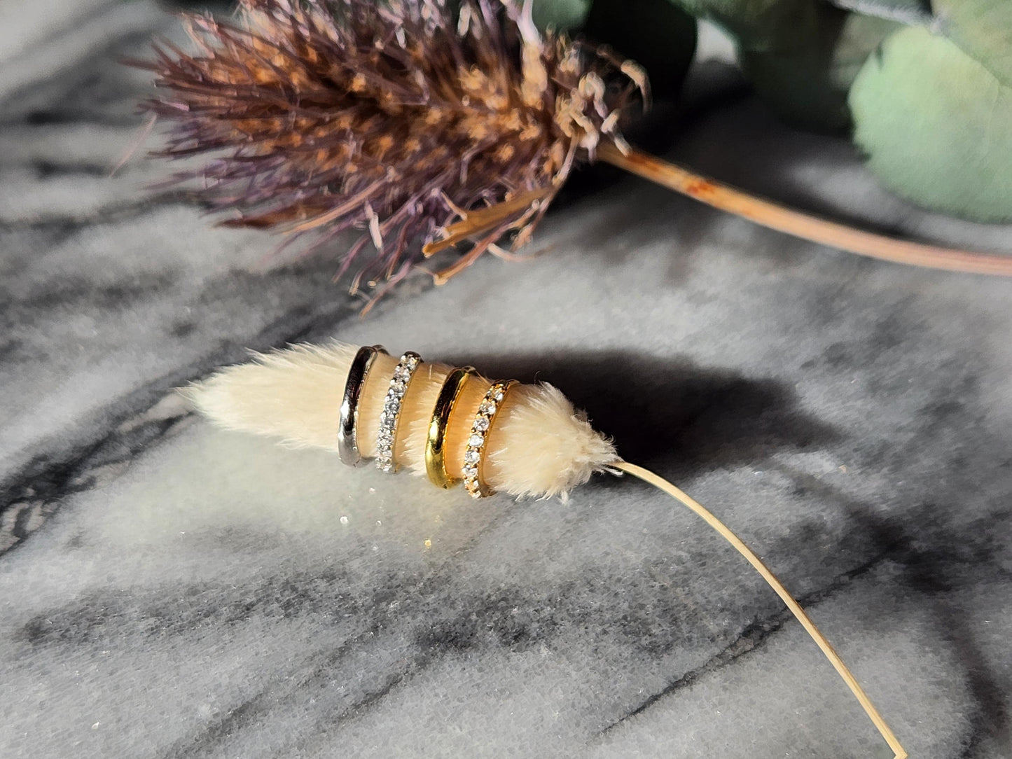 Silver Simple and Gem Huggies / Hoops