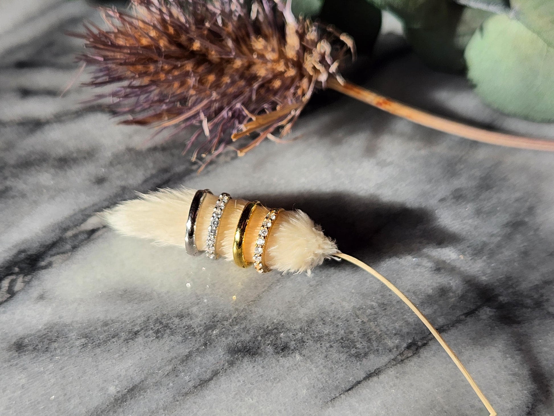 Silver Simple and Gem Huggies / Hoops