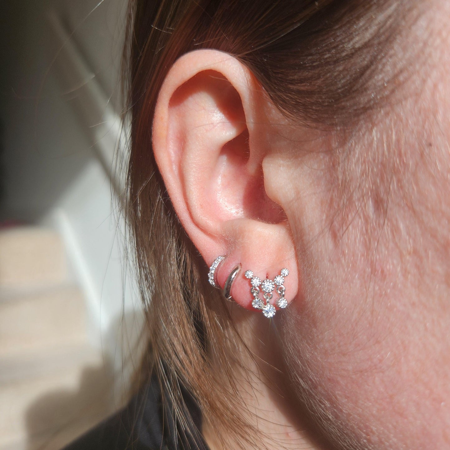 925 Sterling Silver Dainty Gold / Silver Gem Drop Studs