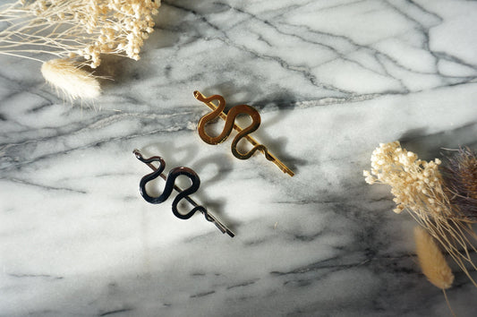 Gold / Silver Snake Barrette Hair pins / Grips