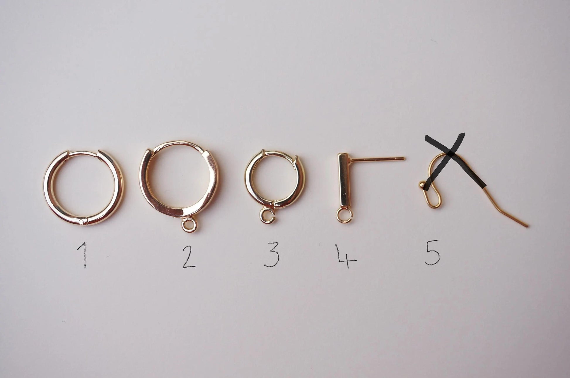 Build Your Own Gold DIY Charm Earrings / Hoops / Hooks / Studs