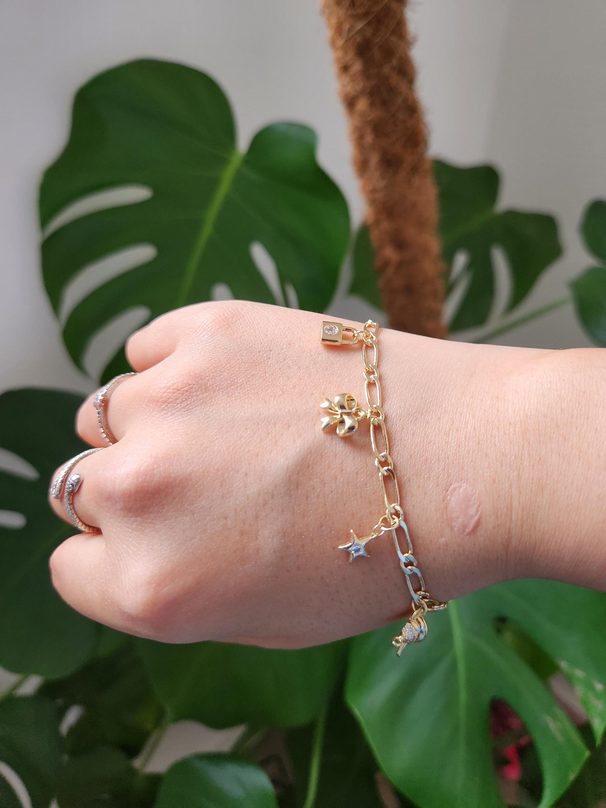Build Your Own DIY Gold Charm Bracelet