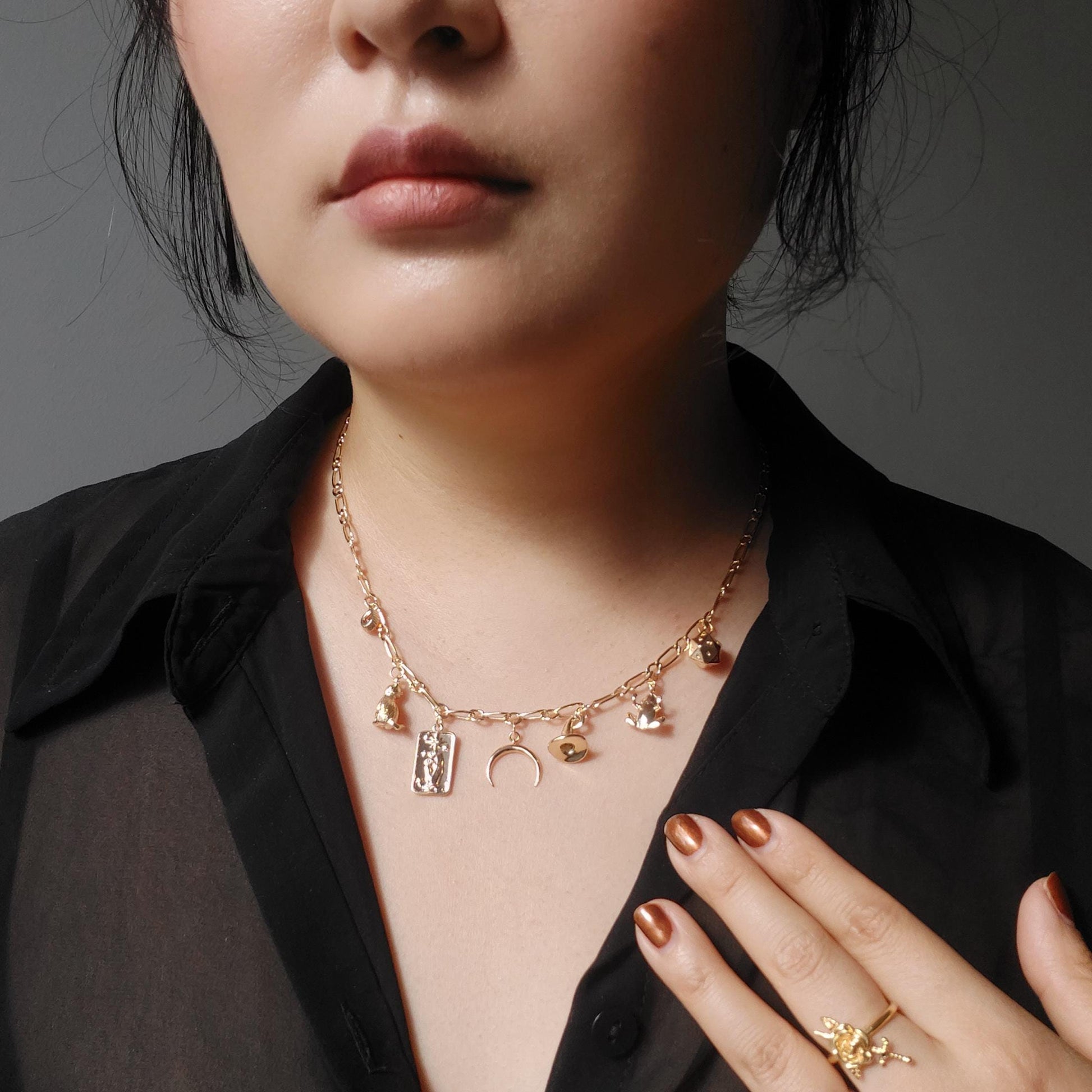 Build Your Own DIY gold Charm Necklace