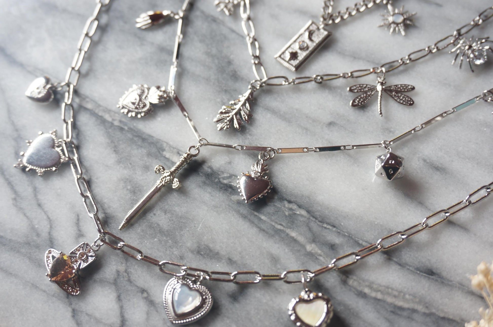 Build Your Own DIY Silver Charm Necklace