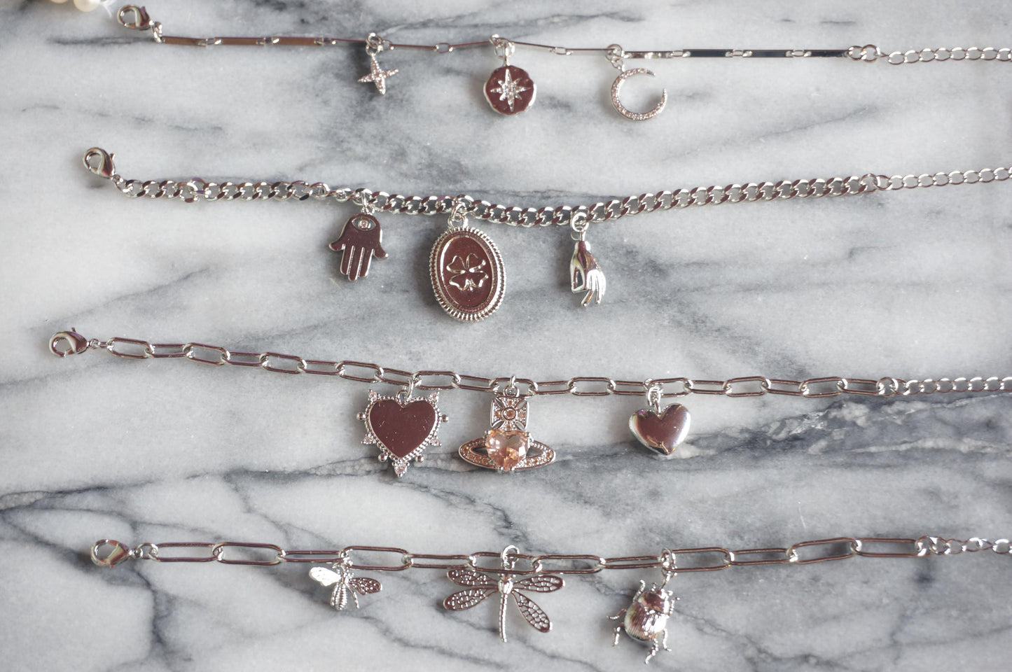 Build Your Own DIY Silver Charm Bracelet