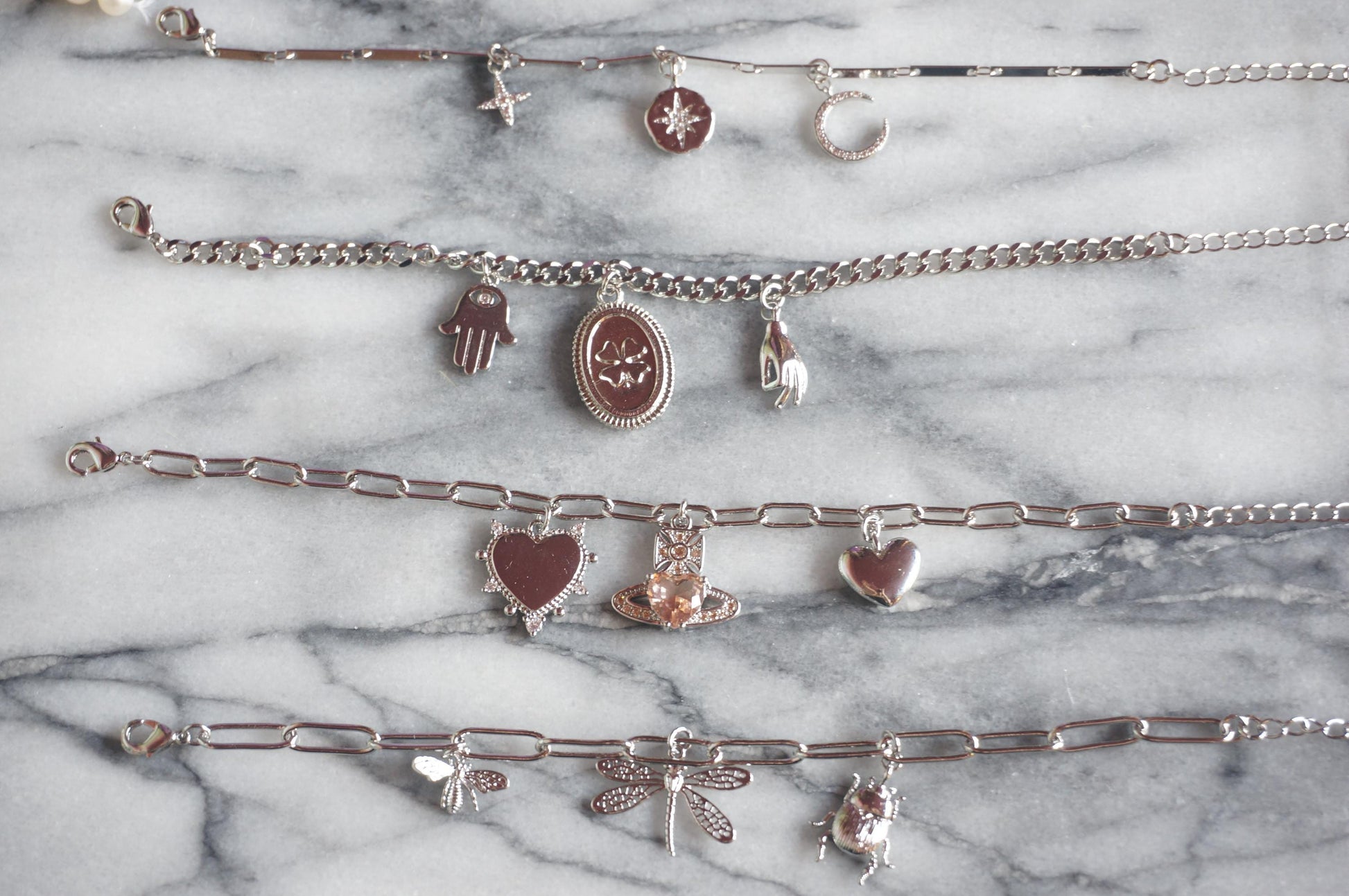 Build Your Own DIY Silver Charm Bracelet