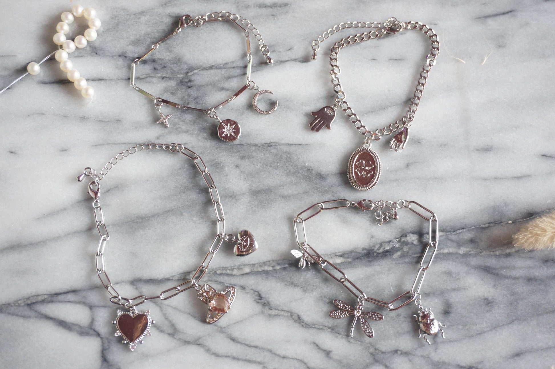 Build Your Own DIY Silver Charm Bracelet