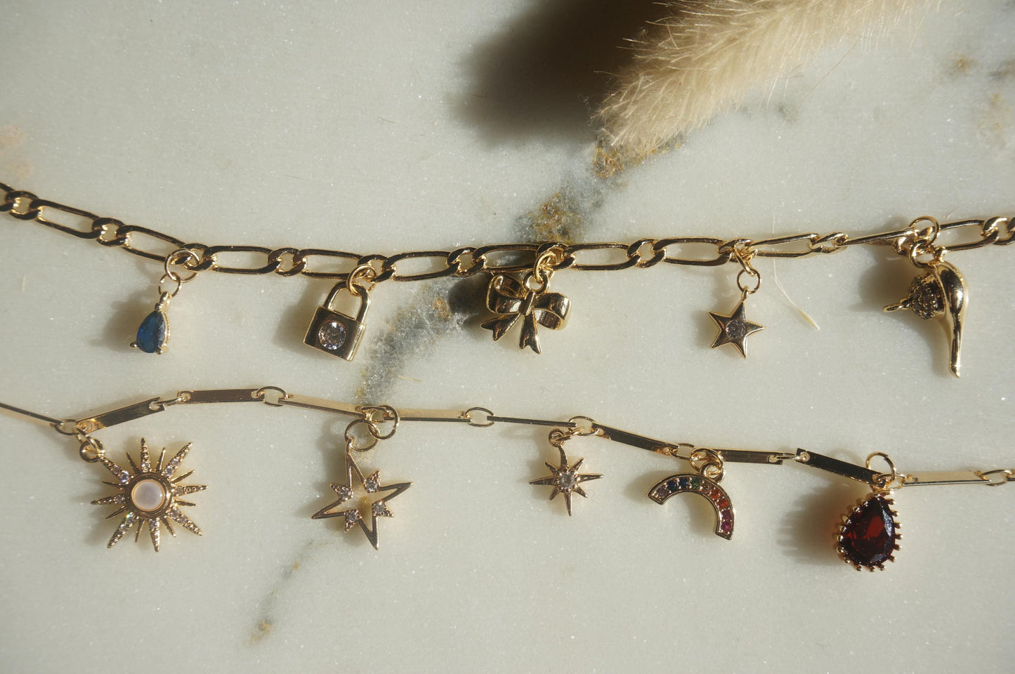 Build Your Own DIY Gold Charm Bracelet