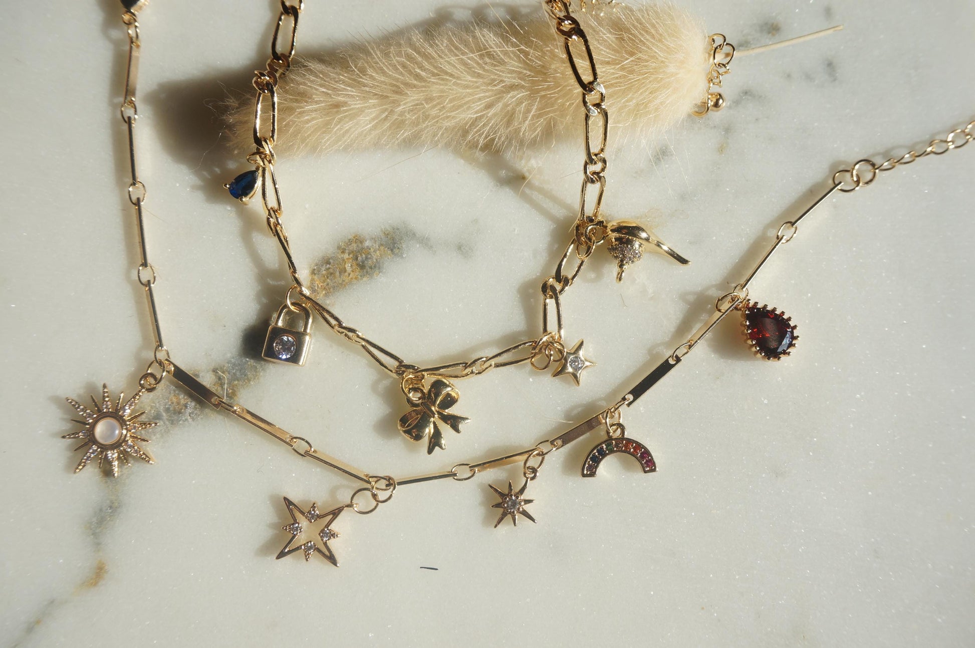 Build Your Own DIY Gold Charm Bracelet