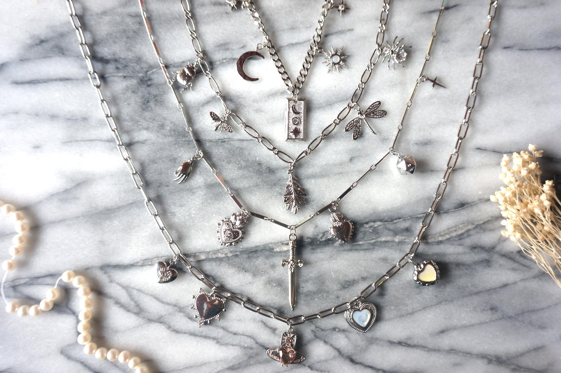 Build Your Own DIY Silver Charm Necklace