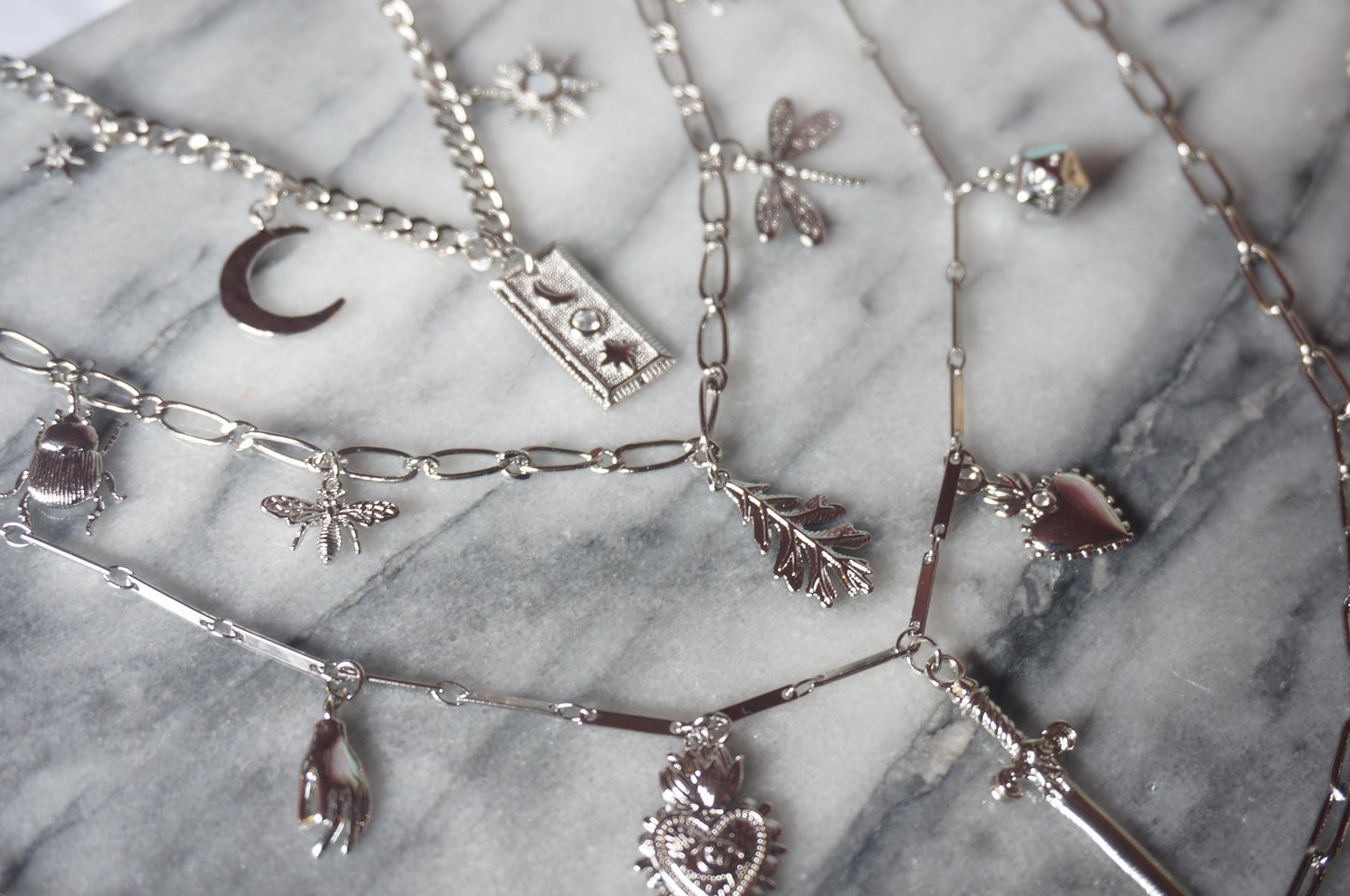 Build Your Own DIY Silver Charm Necklace