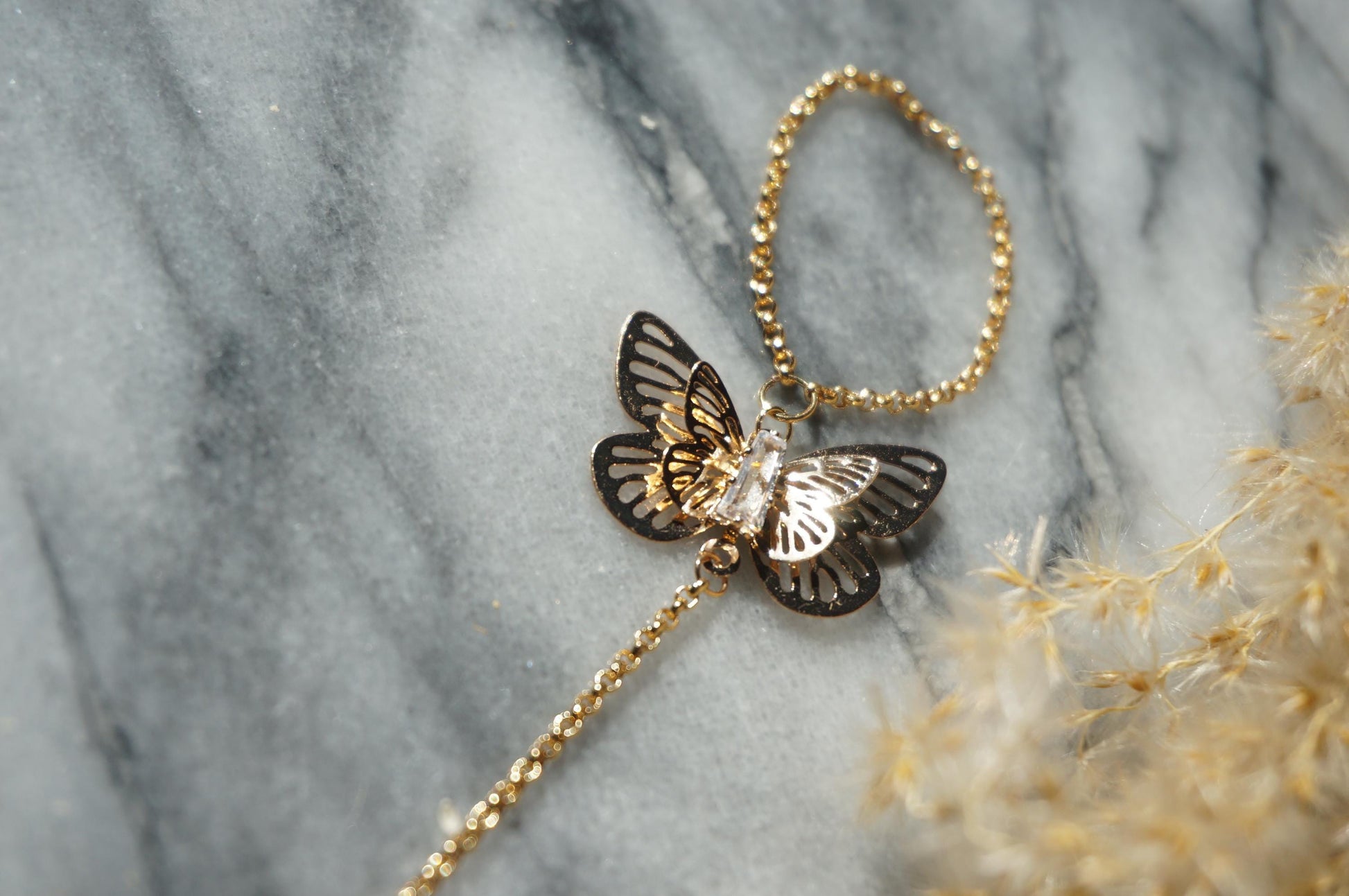 Butterfly gold/silver hand chains / fairy festival hand chain / Fairycore hand chain