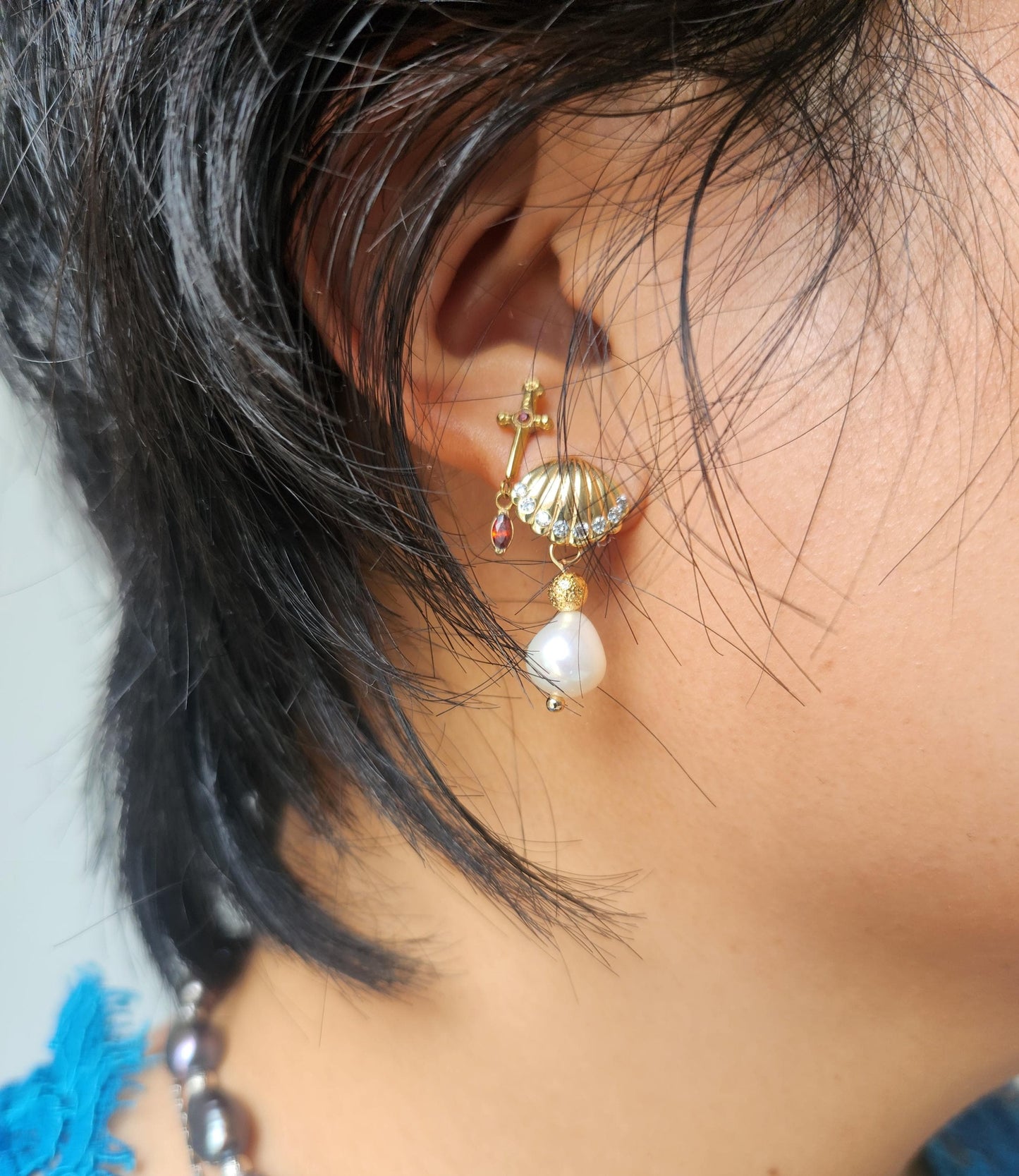 Pearl Nomad Shell and Starfish earrings