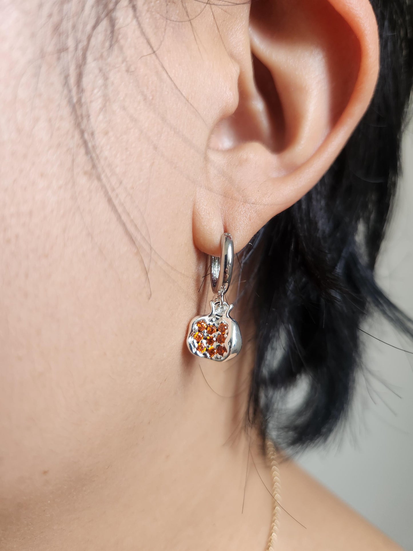 PERSEPHONE Pomegranate Gold/Silver Earrings