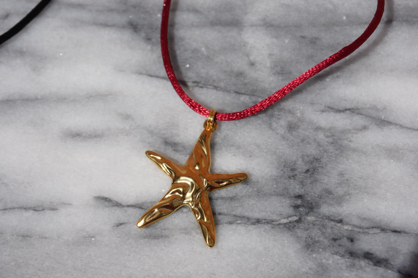 Starfish Gold/Silver pendant Nylon Sateen Cord Necklace