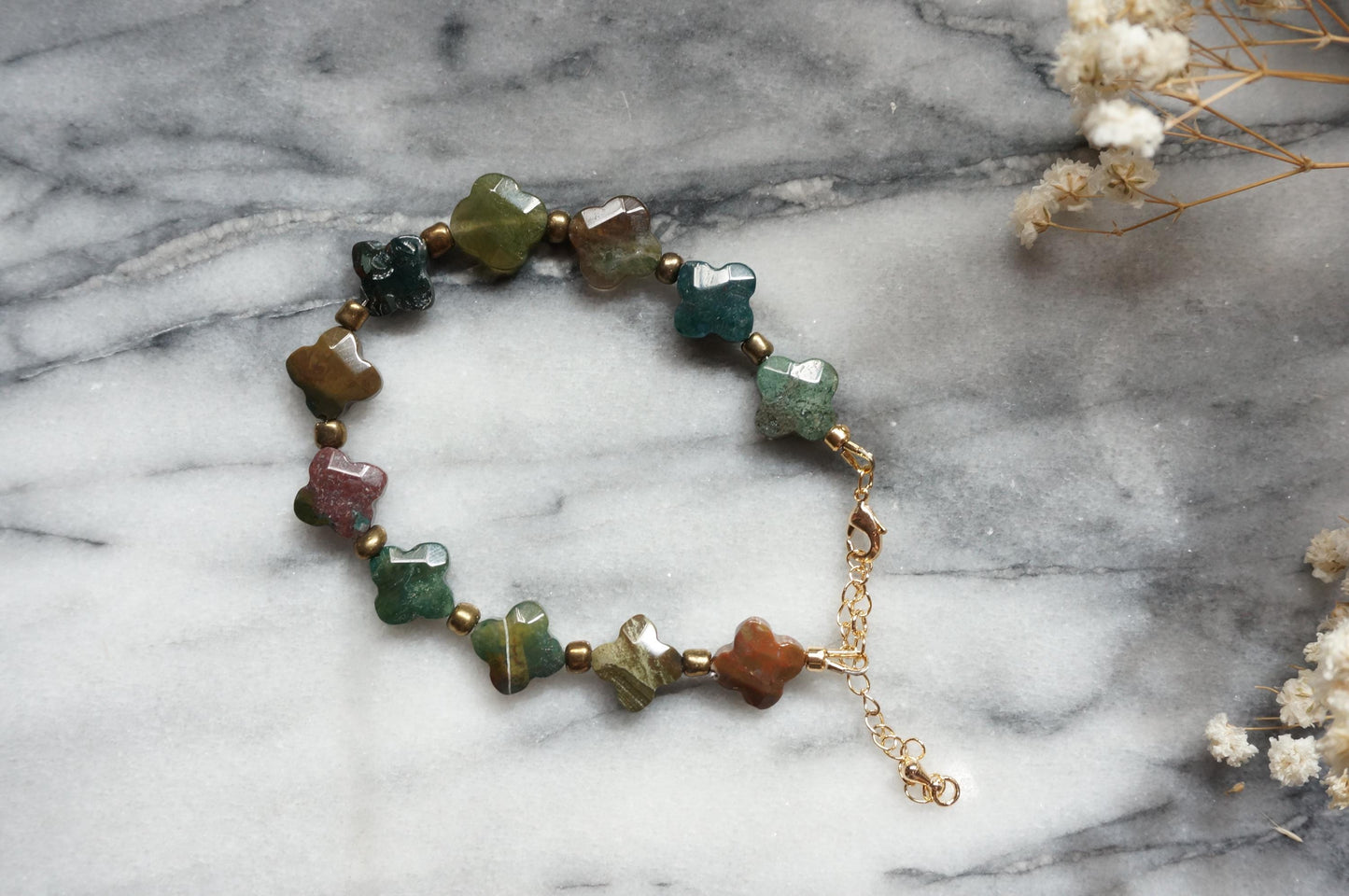 Semi-precious stone bead strand bracelets