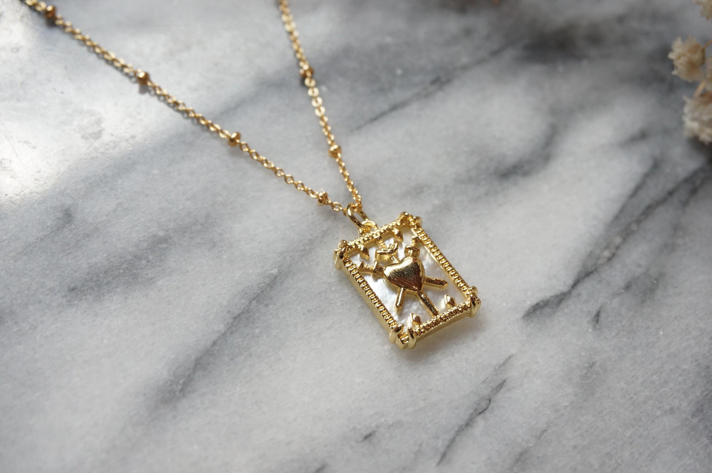 Three of swords pendant tarot necklace