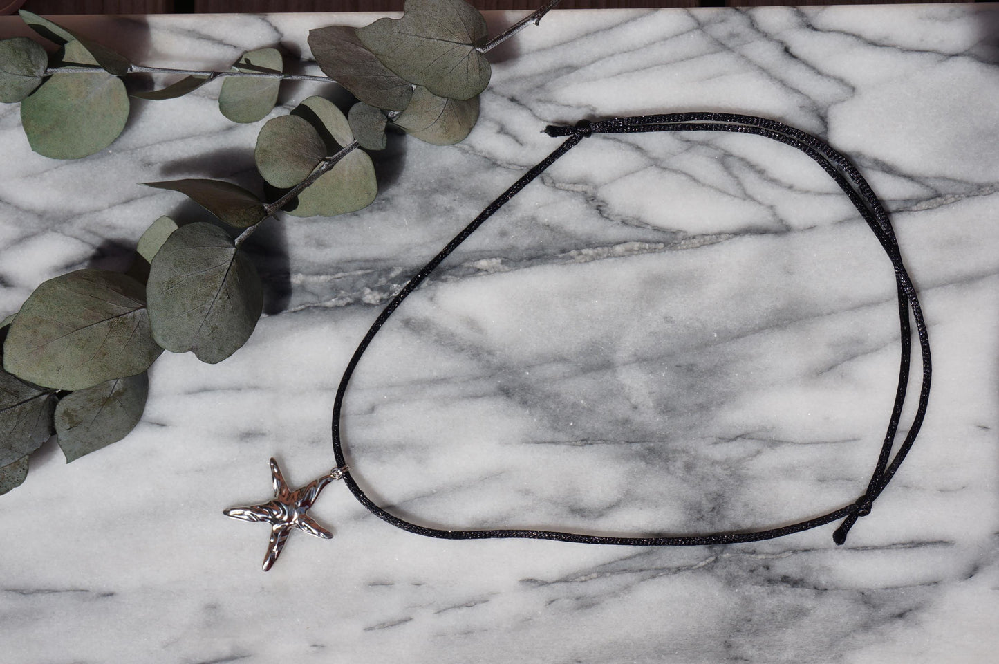 Starfish Gold/Silver pendant Nylon Sateen Cord Necklace