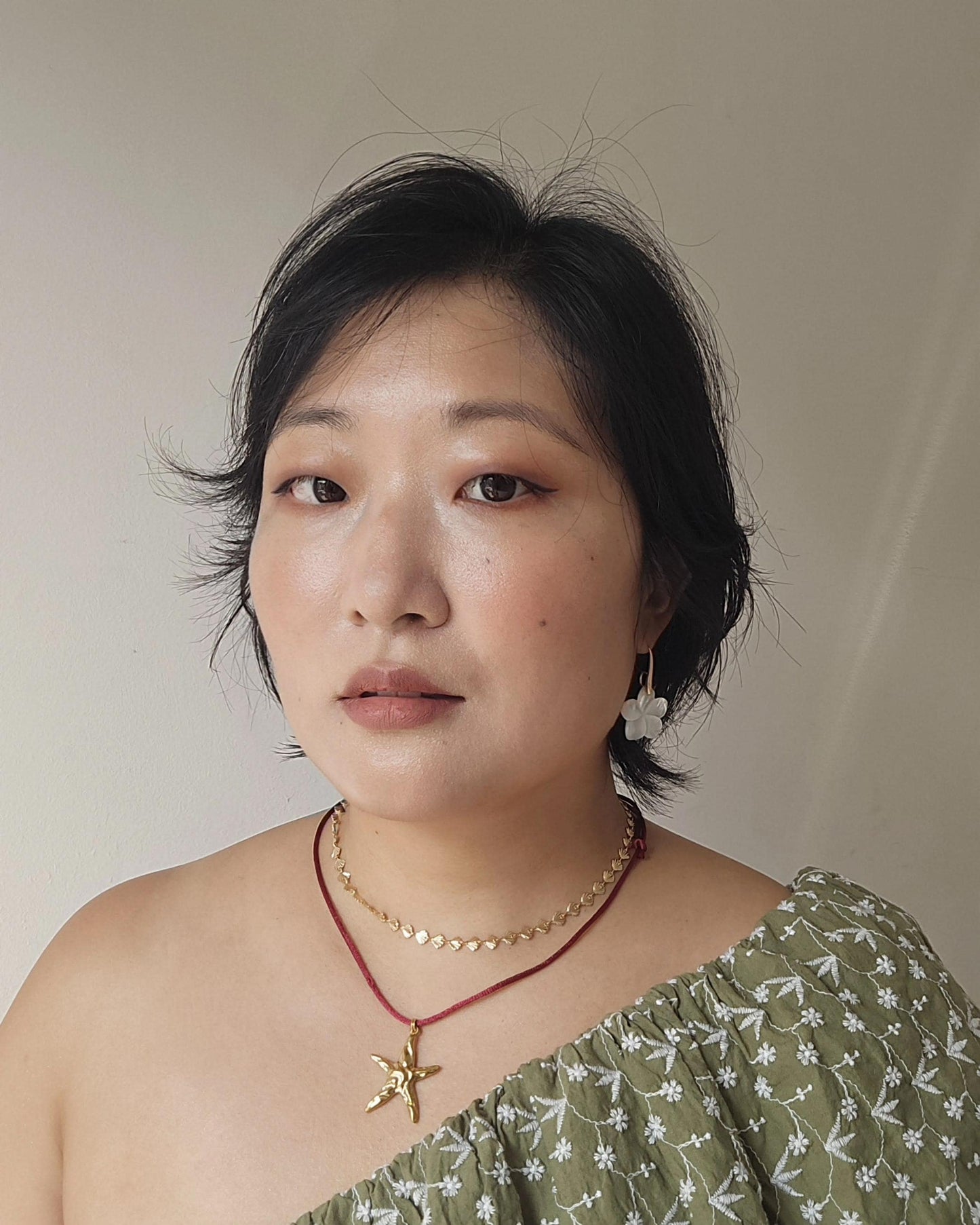 Gold Layering Necklaces Shell/Small Frill/clover