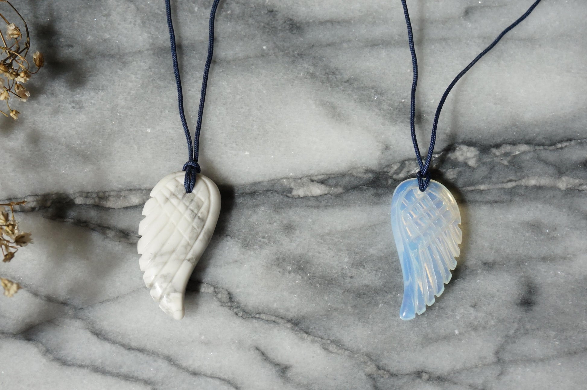 ANGEL Semi-precious Stone Wing Pendant necklace