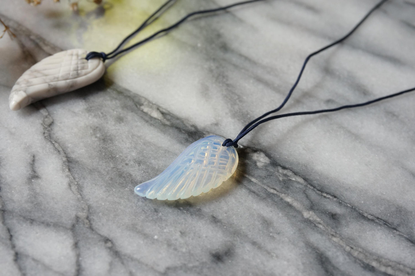 ANGEL Semi-precious Stone Wing Pendant necklace