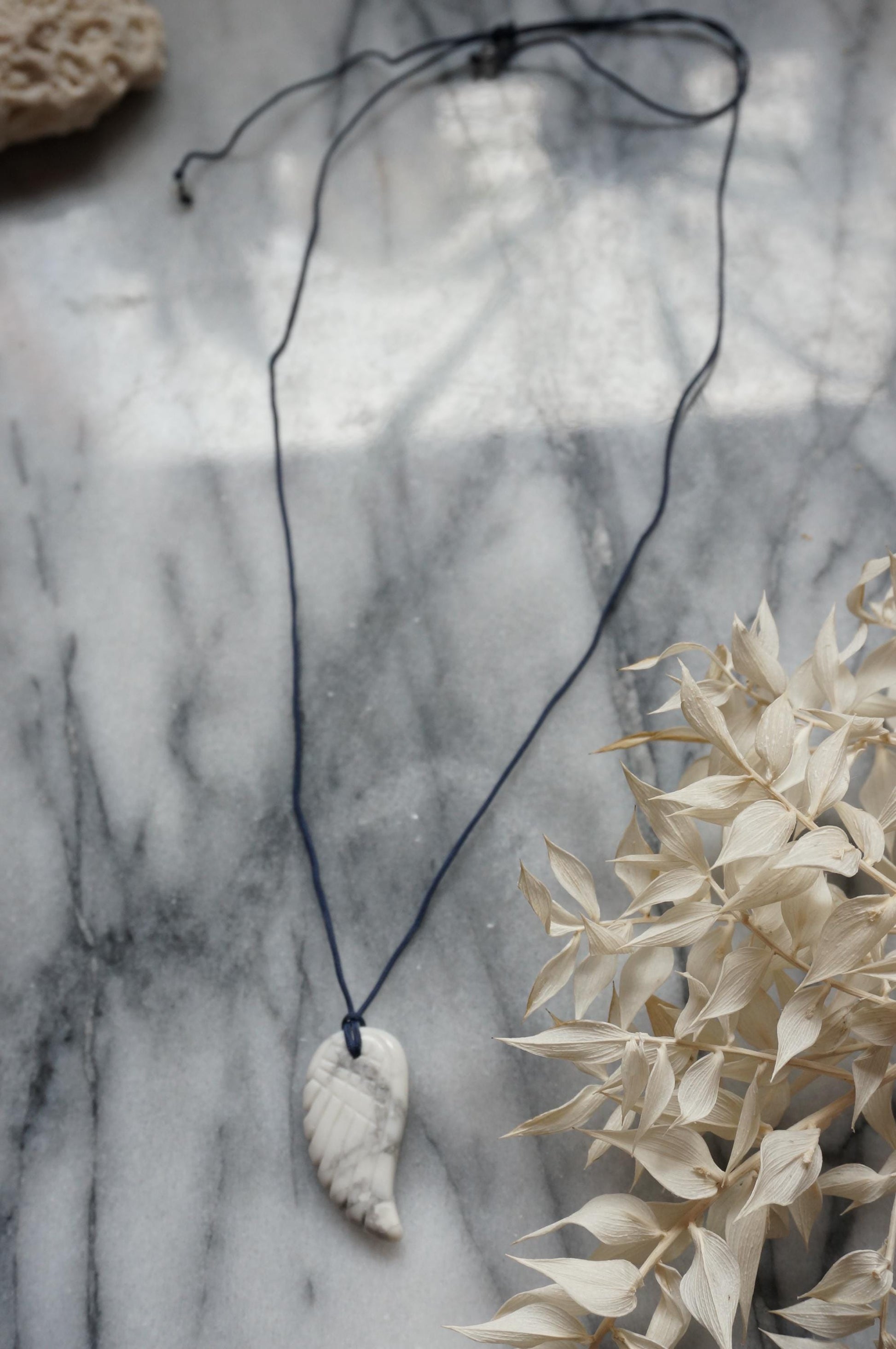 ANGEL Semi-precious Stone Wing Pendant necklace