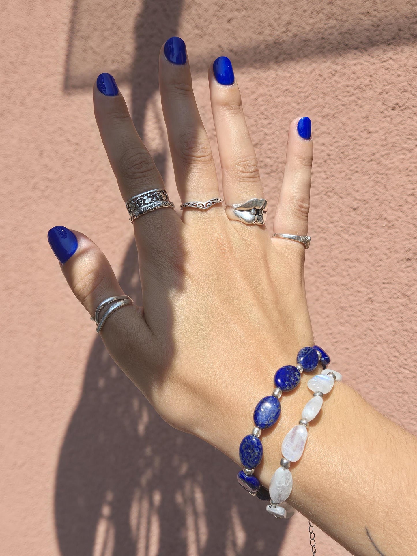 Semi-precious stone bead strand bracelets