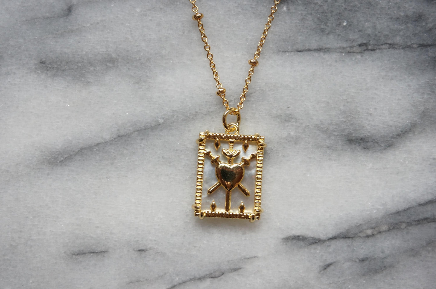 Three of swords pendant tarot necklace