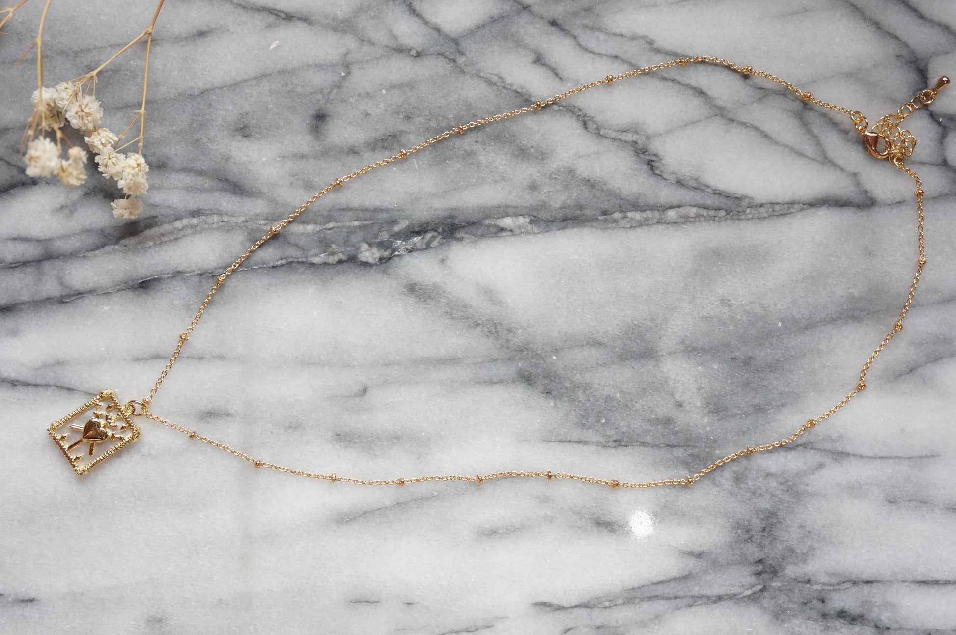 Three of swords pendant tarot necklace