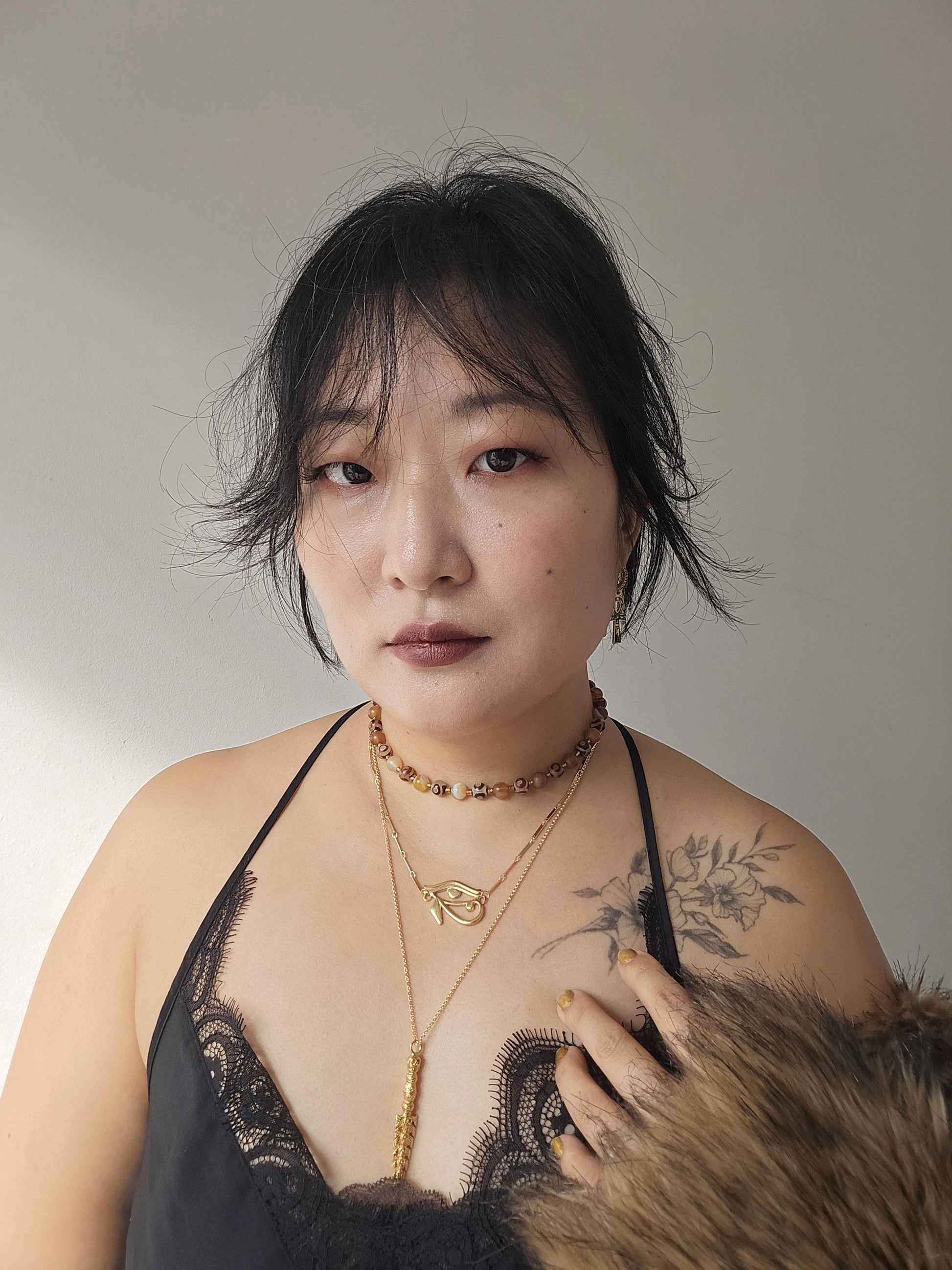 KALI MA Ceremonial Sword Necklace / Gold Silver Skull Sword Necklace