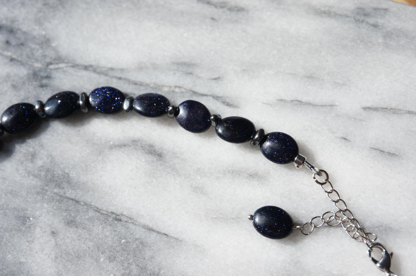 Black/Dark Blue Semi-Precious Stone Beaded Necklaces