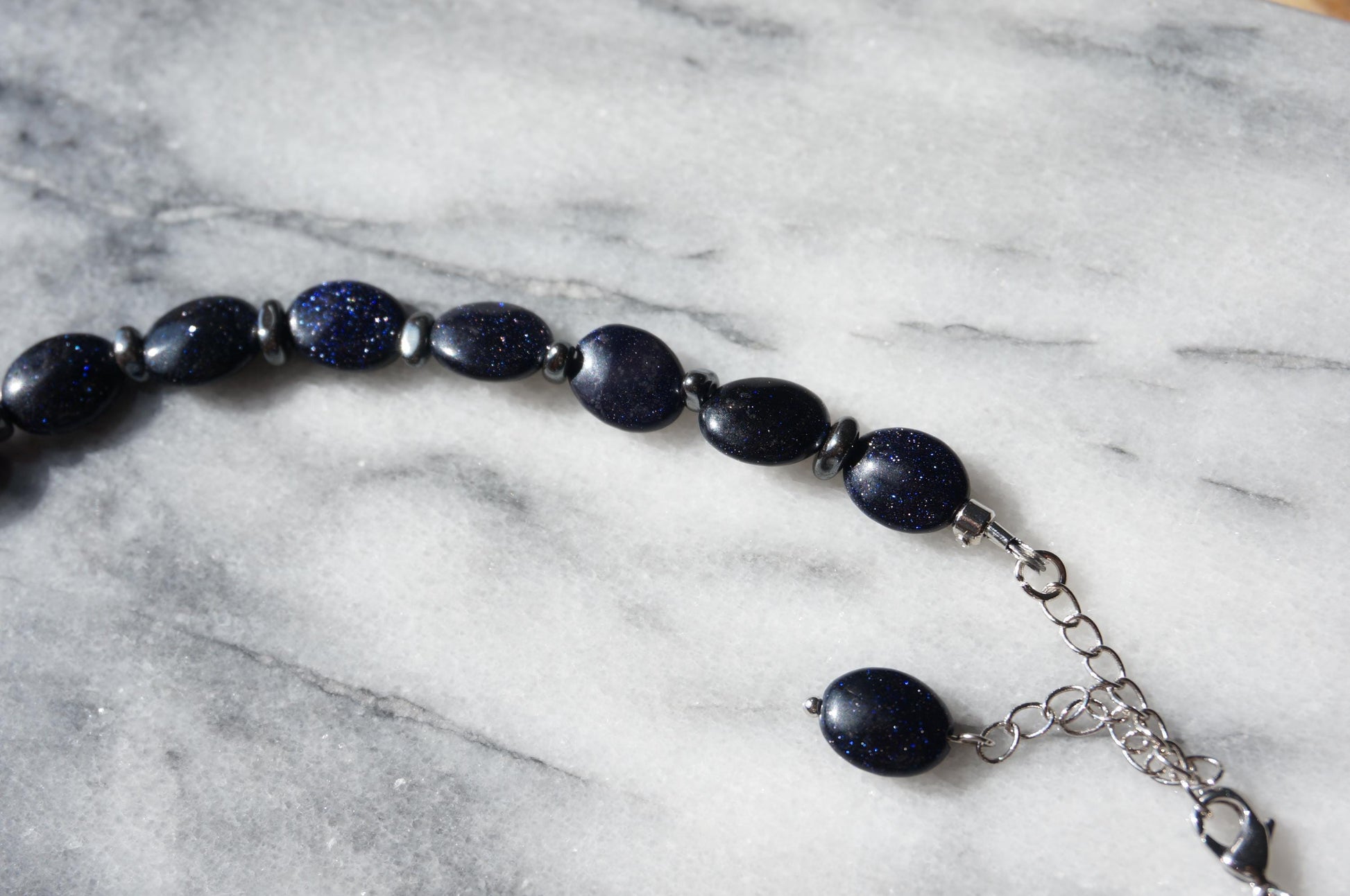 Black/Dark Blue Semi-Precious Stone Beaded Necklaces