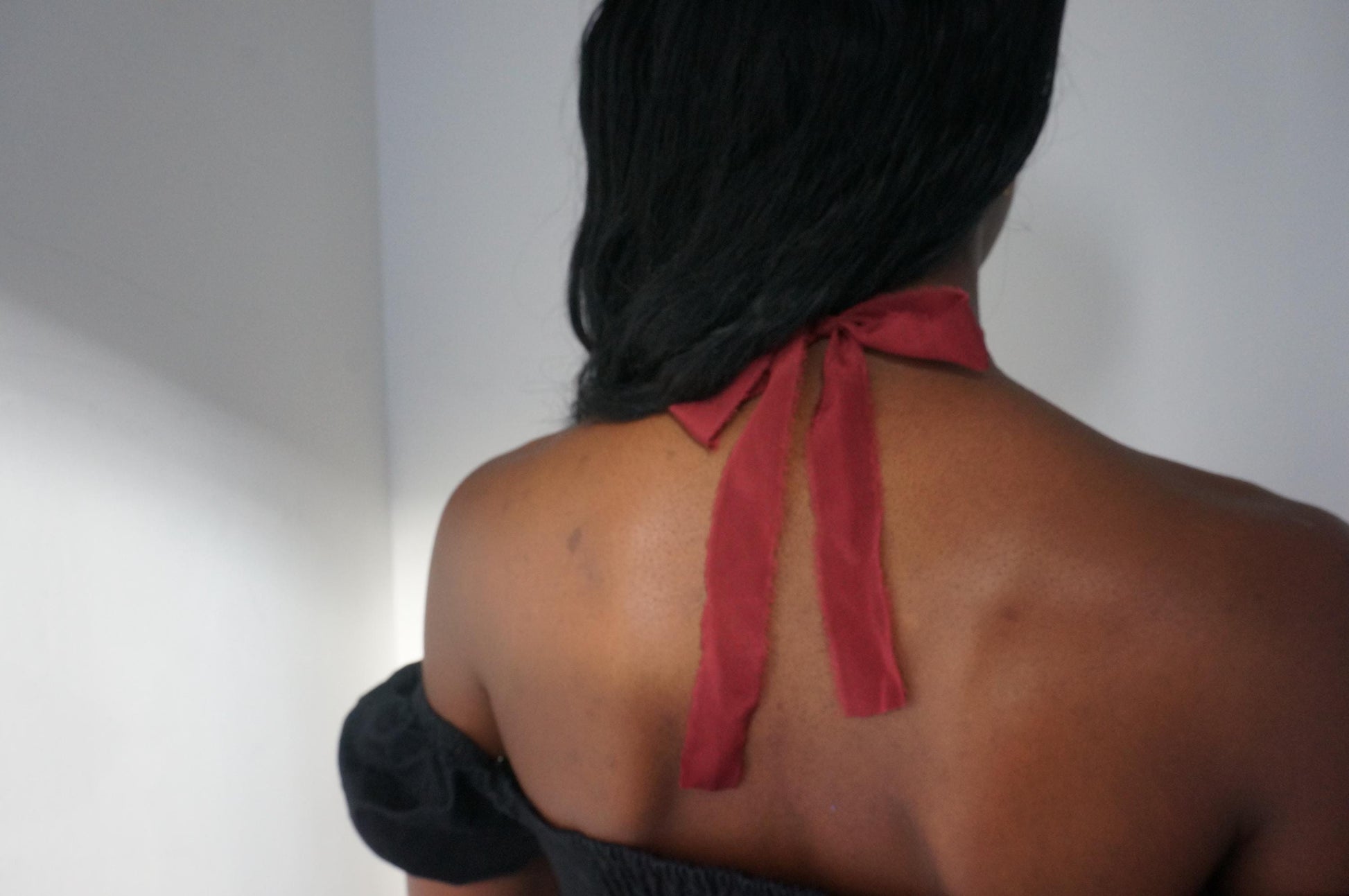 Ornate Teardrop 100% Silk Ribbon Choker / Green/Burgundy Ribbon Choker