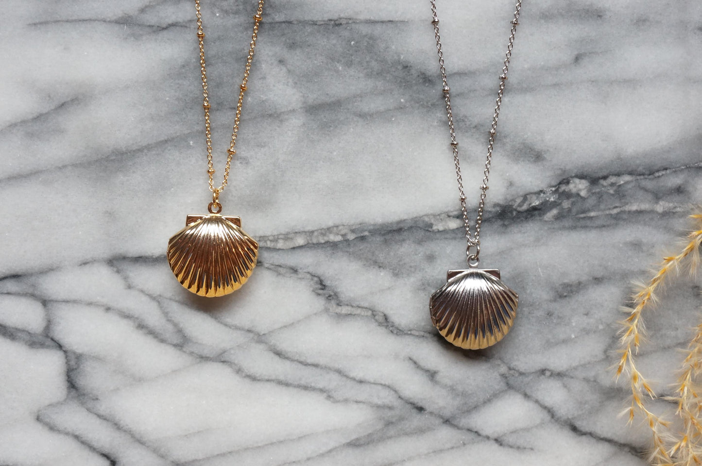 ARIEL Gold Shell Locket Necklace