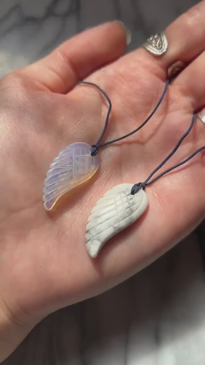 ANGEL Semi-precious Stone Wing Pendant necklace