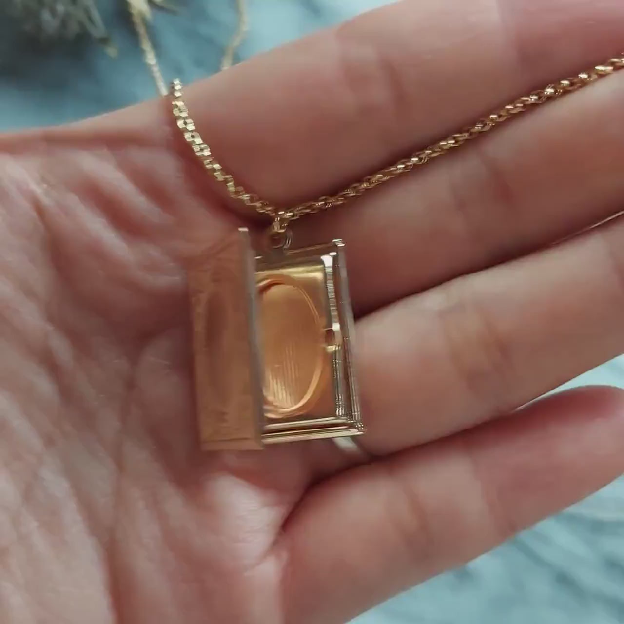 STORY Gold Book Locket Necklace / Secret Necklace