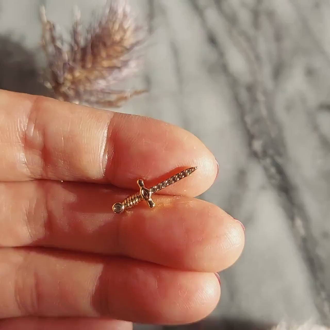 Dainty Dagger Stud Earring / Mini Sword Stud Earring