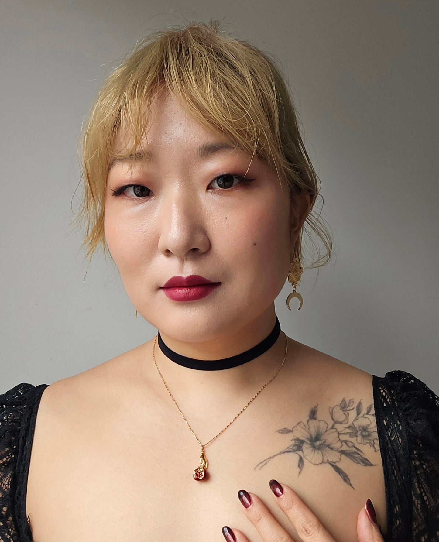 Persephone Red Pomegranate 18k Gold Plated Necklace