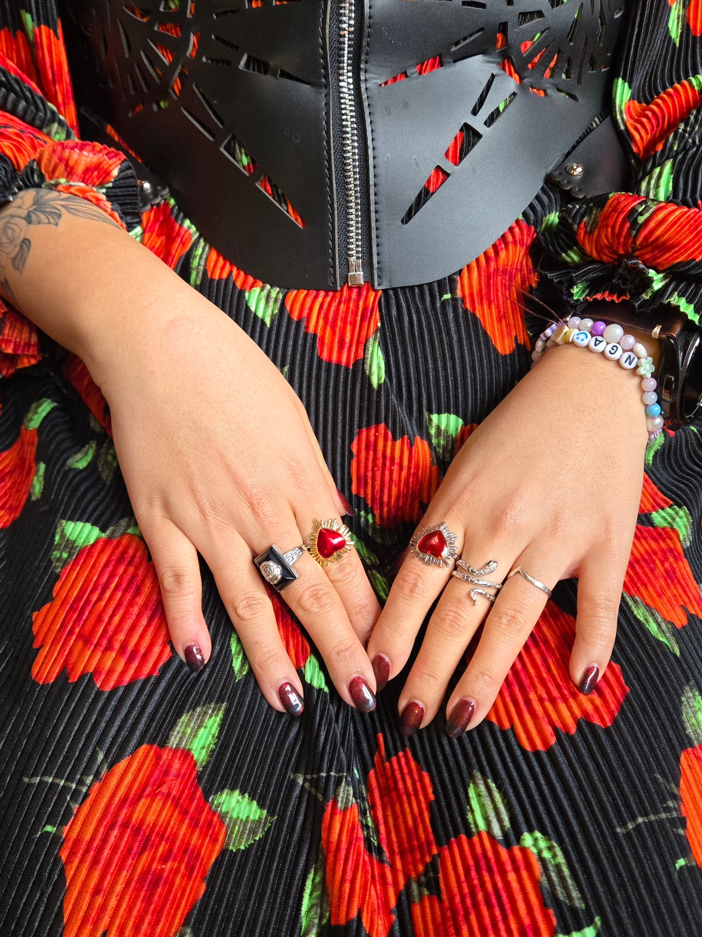 Sacred heart Gold/Silver adjustable ring