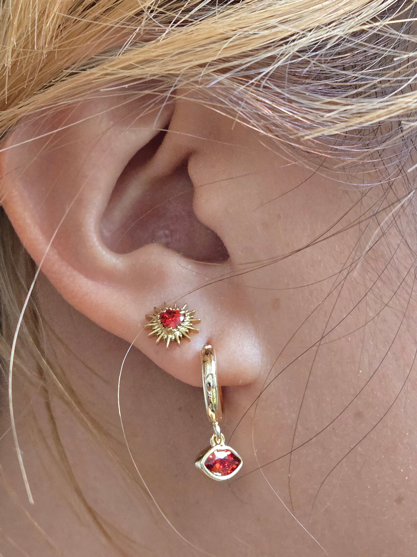 Spikey sacred heart Gold/Silver flat back