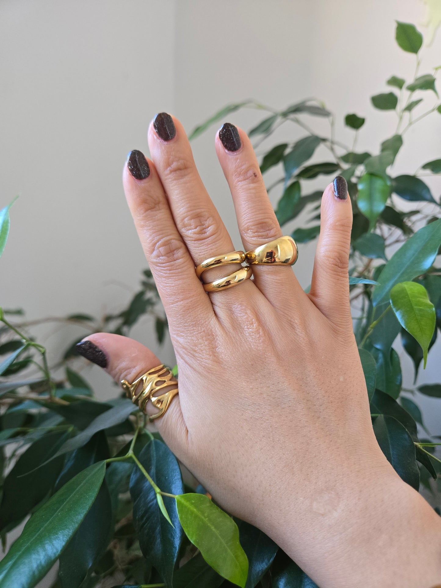 Assorted Simple 18k Gold Plated Rings