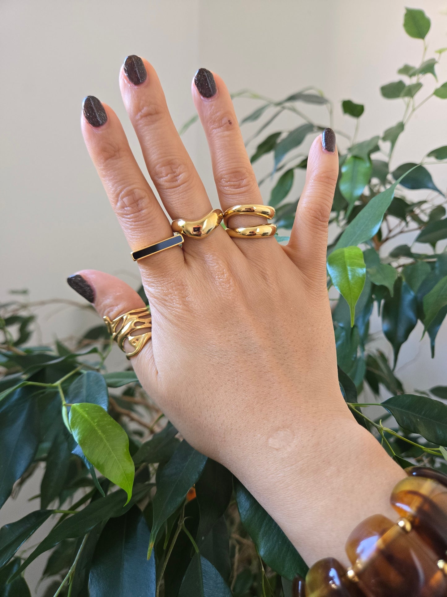Assorted Simple 18k Gold Plated Rings