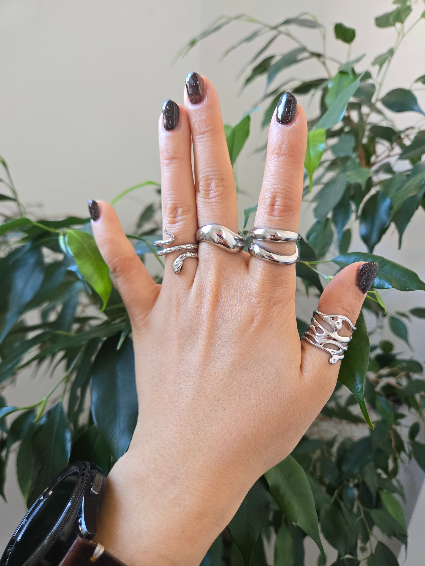 Assorted Simple 18k Platinum Plated Rings