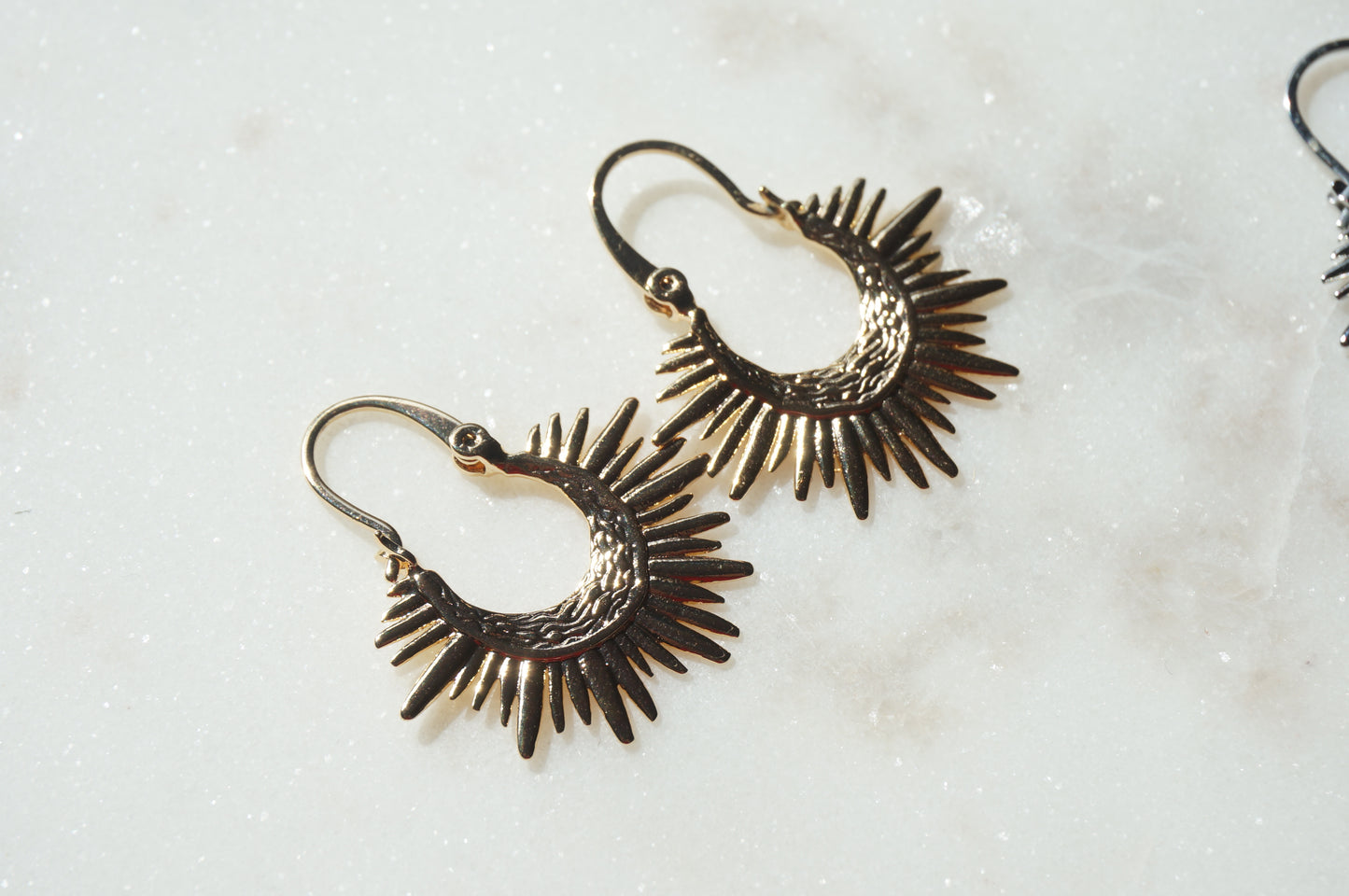 Gold/Silver Sun Boho Hoop Earrings