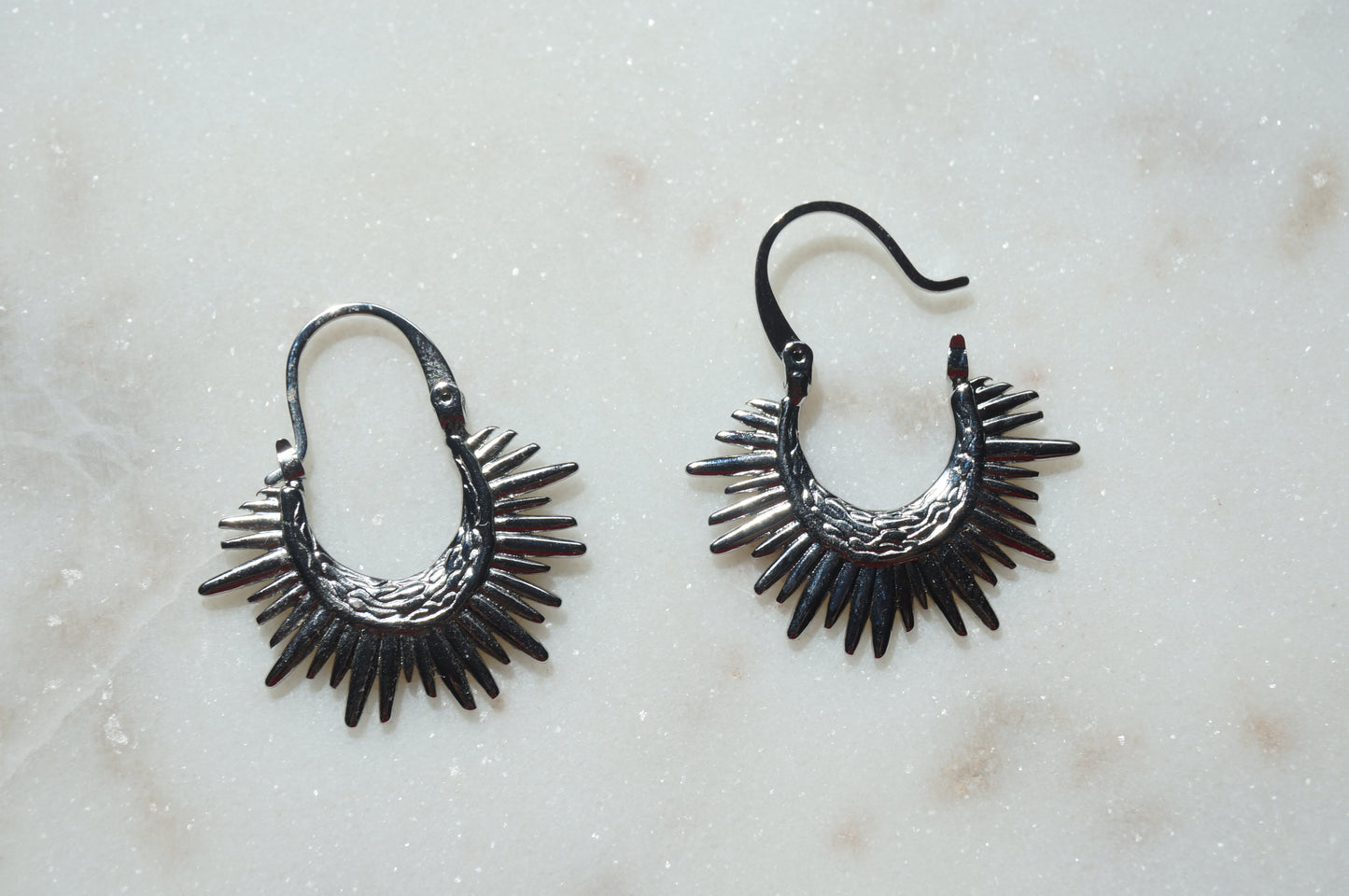 Gold/Silver Sun Boho Hoop Earrings