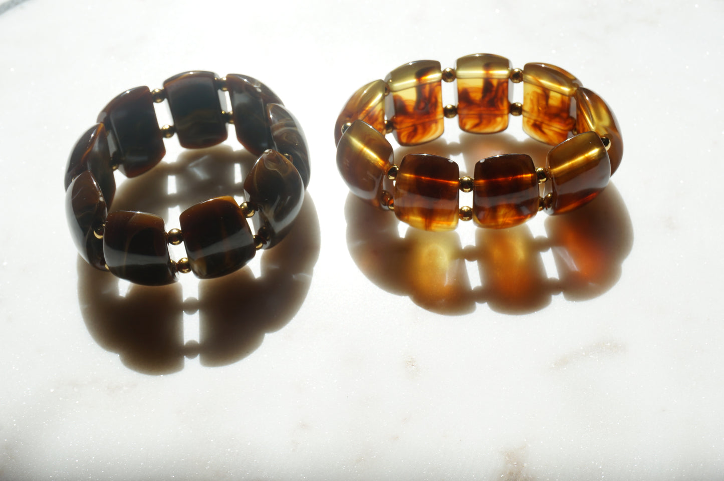 Chunky Tortoise Shell Stretch Bracelets
