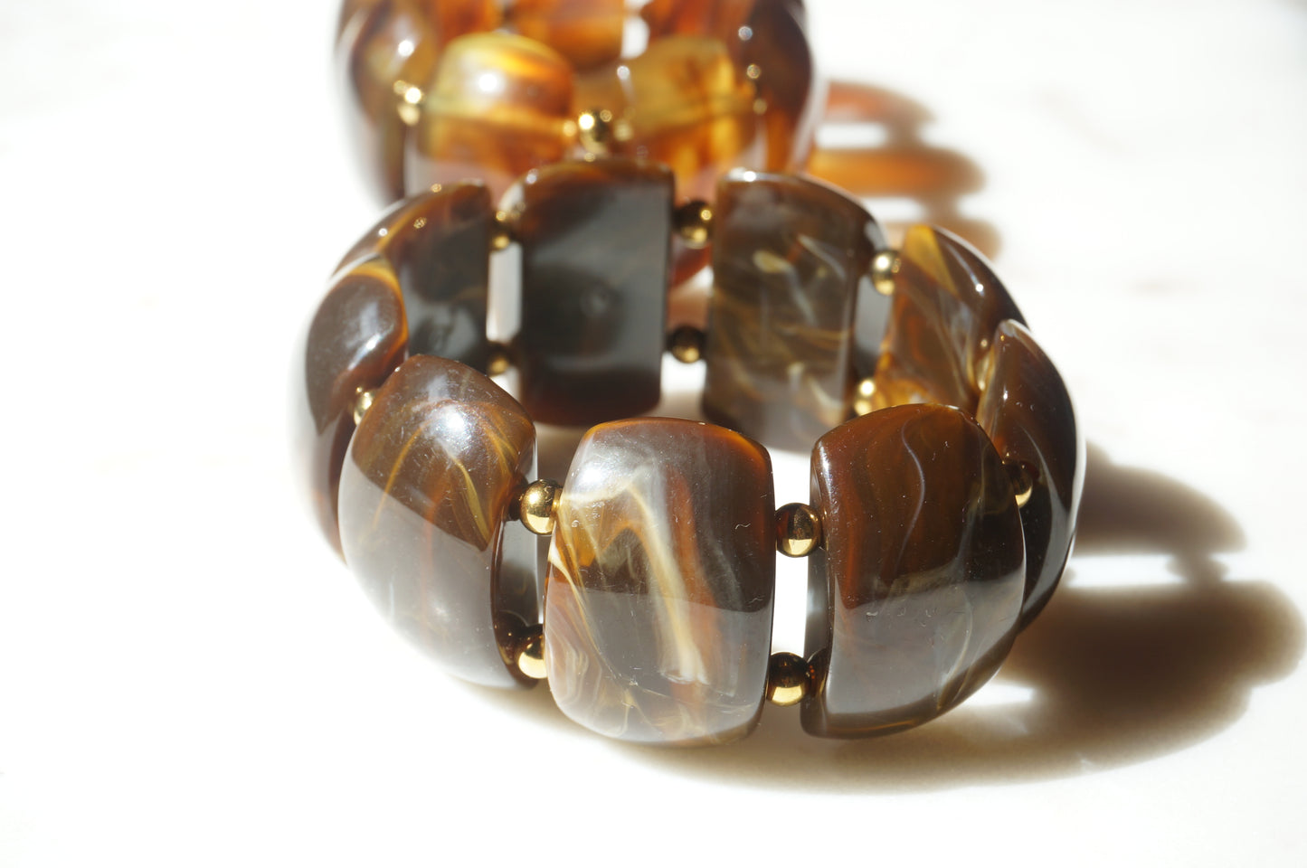 Chunky Tortoise Shell Stretch Bracelets
